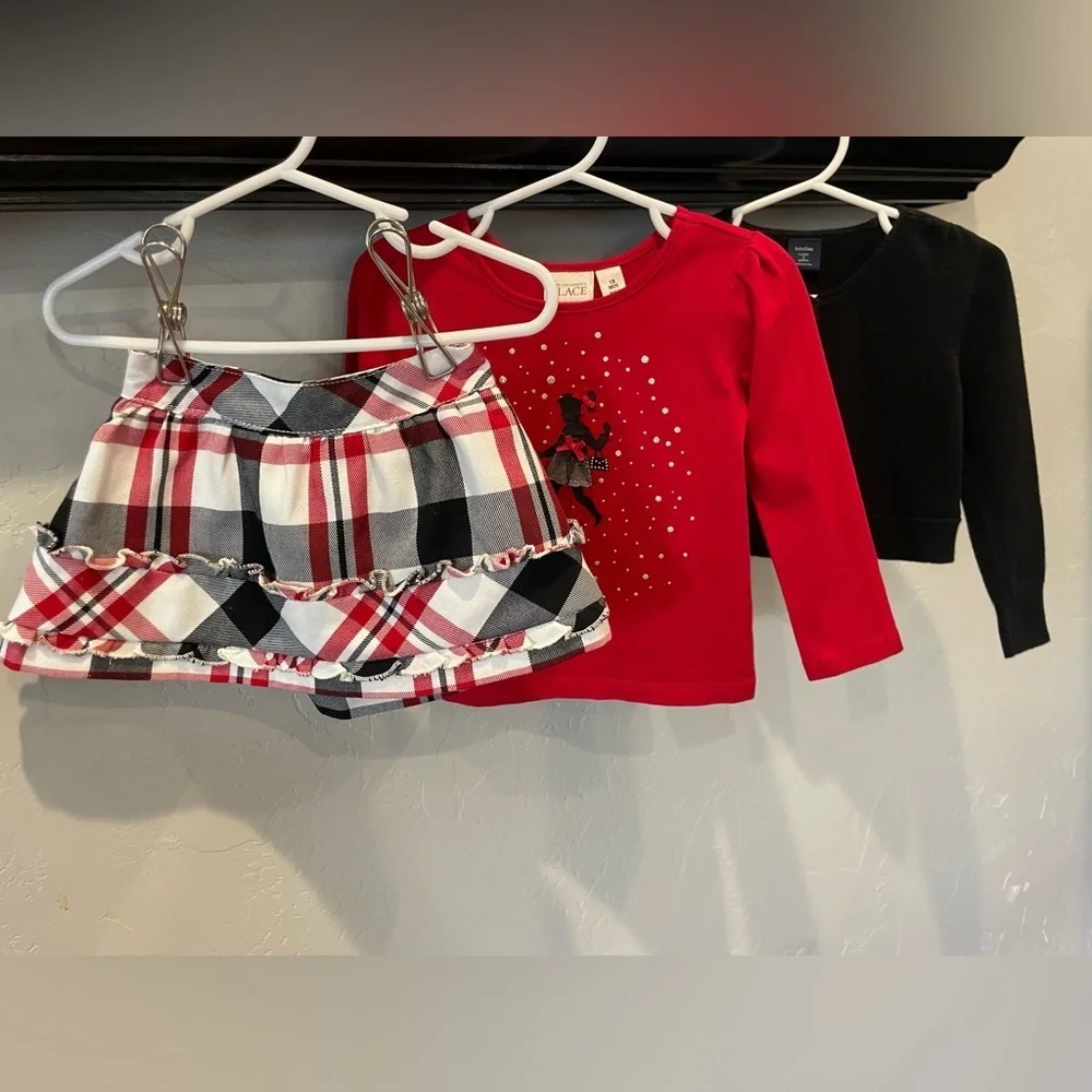 Toddler girls 12 to 18 months, three-piece holiday outfit